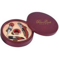 4-piece Wine Tool Set in Round Wood Box